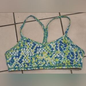 ivivva athletica Girls Sports Bra – Teal Green Abstract Print (Size 14)